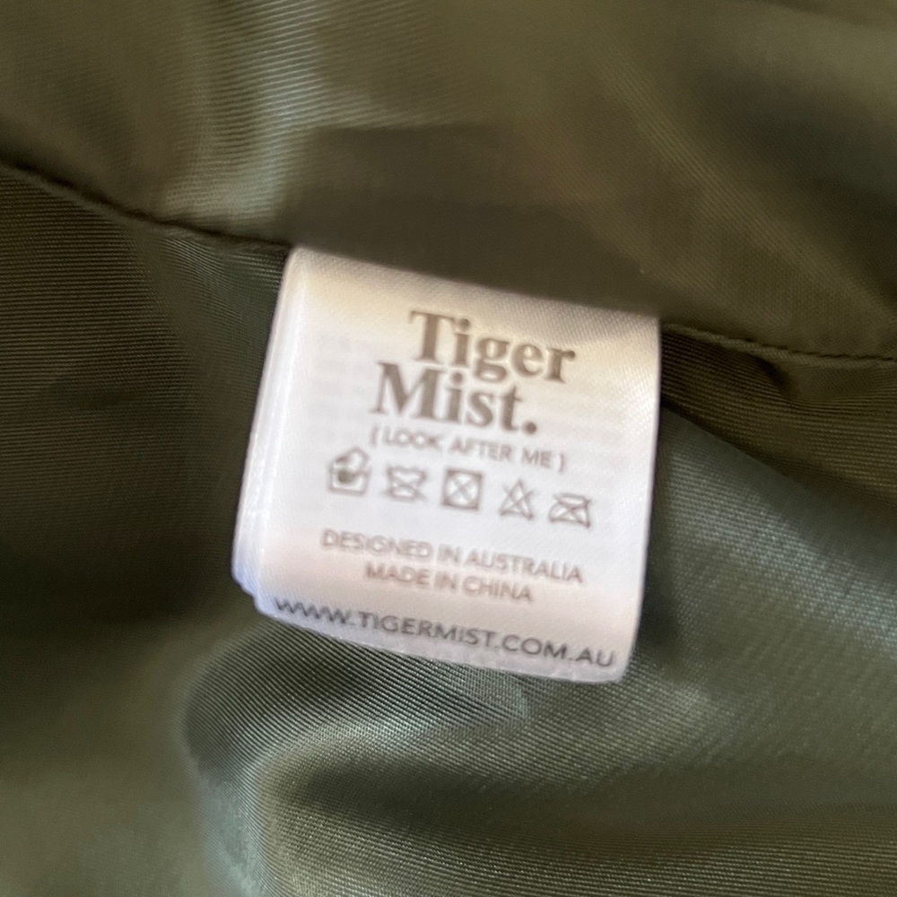 Tiger Mist Green Faux Crocodile Trench Coat - Picture 7 of 9